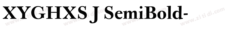 XYGHXS J SemiBold字体转换